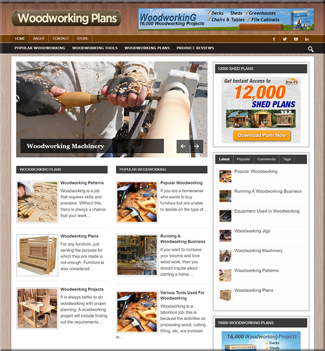 wood working niche plr website