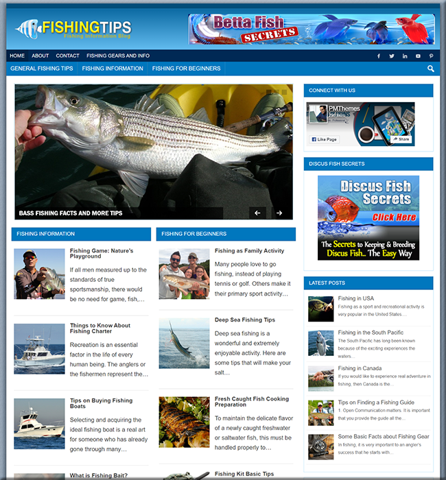 fishing niche plr website