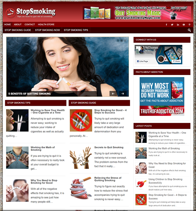 stop smoking guide plr site