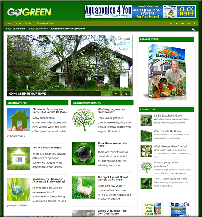 green living plr niche blog