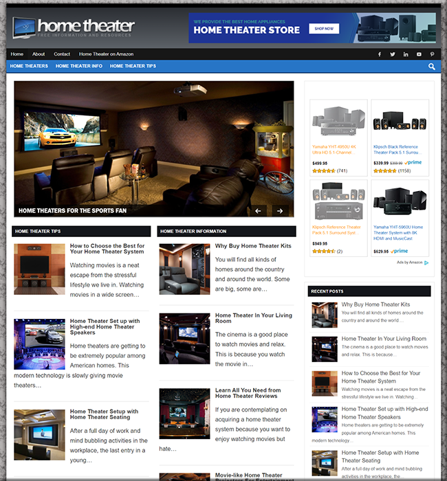home theater niche plr website