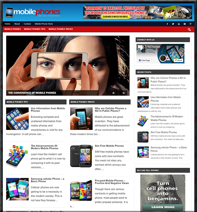 mobile phones niche website