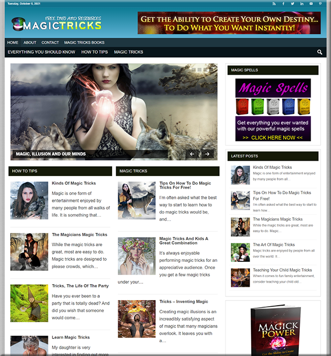 magic tricks plr niche blog