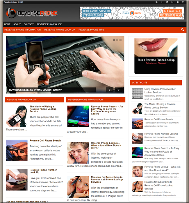 reverse phone niche plr website