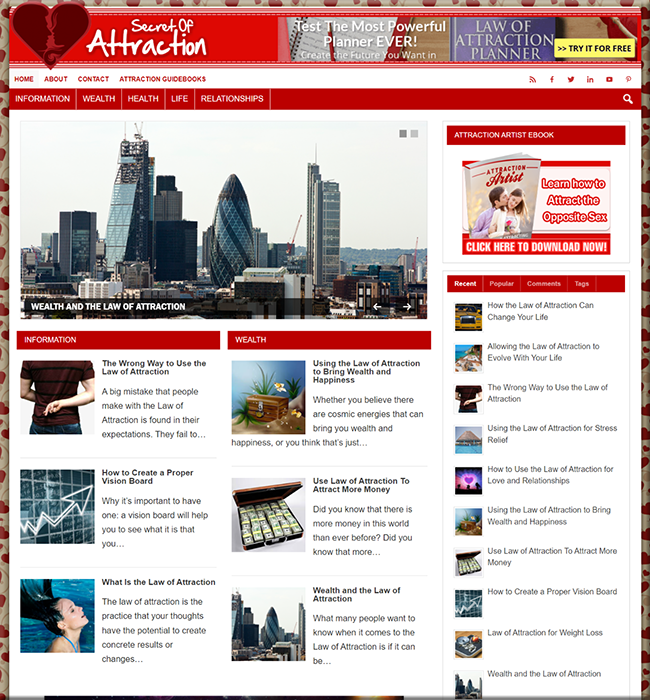 Attraction Law Niche Website attraction law niche website