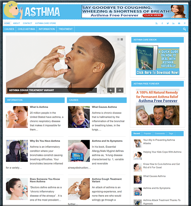 asthma remedy niche plr website