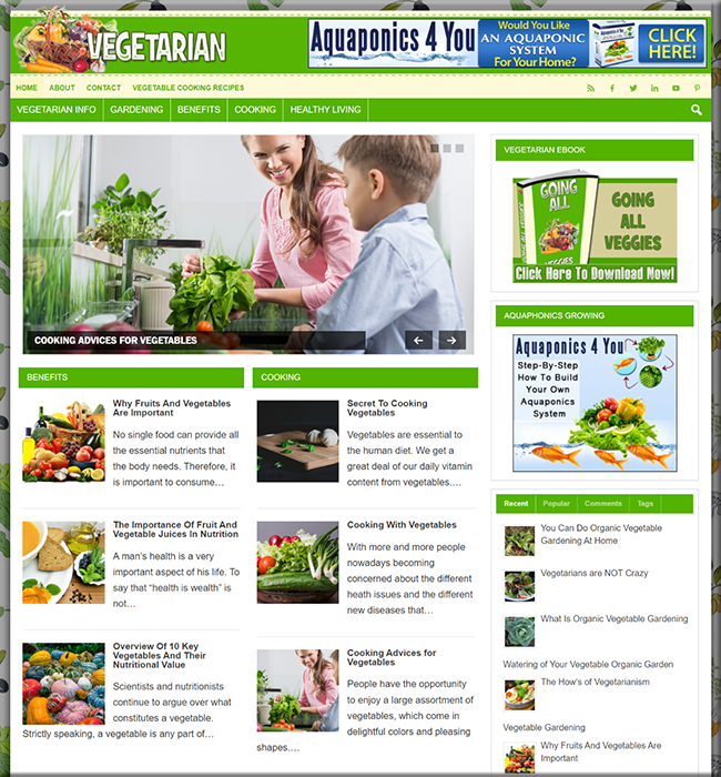 vegetable garden niche website