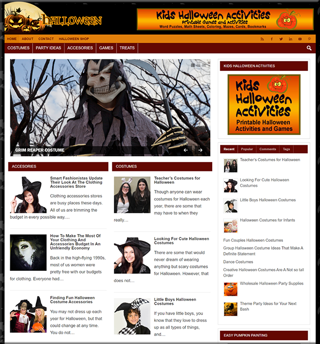 halloween tips niche plr website