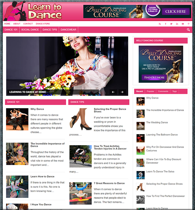 learn dance niche plr website