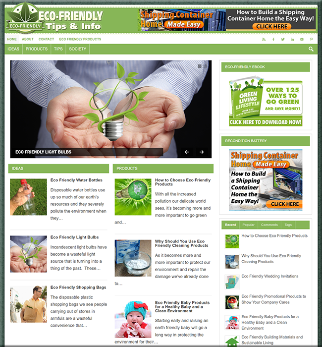 Eco Friendly Living PLR Site eco friendly living plr site