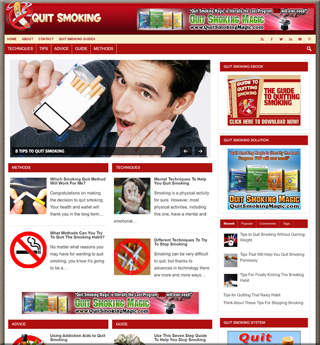 quit smoking plr niche blog