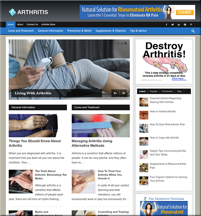 arthritis remedy plr niche blog
