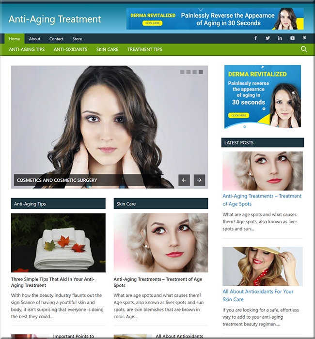 antiaging treatment plr website