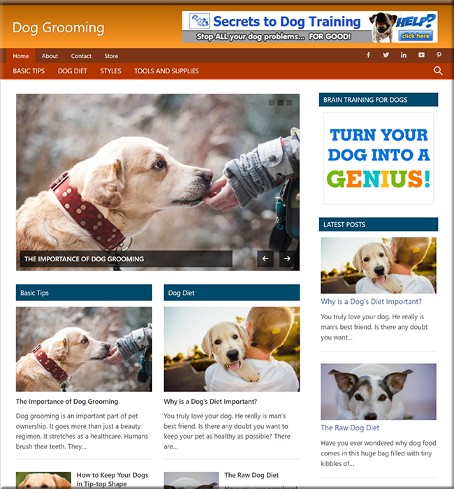 dog grooming niche website