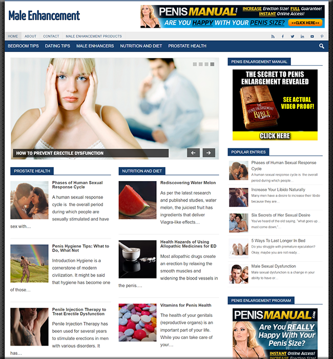 male enhancement plr niche website