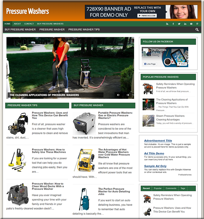 pressure washers plr niche blog