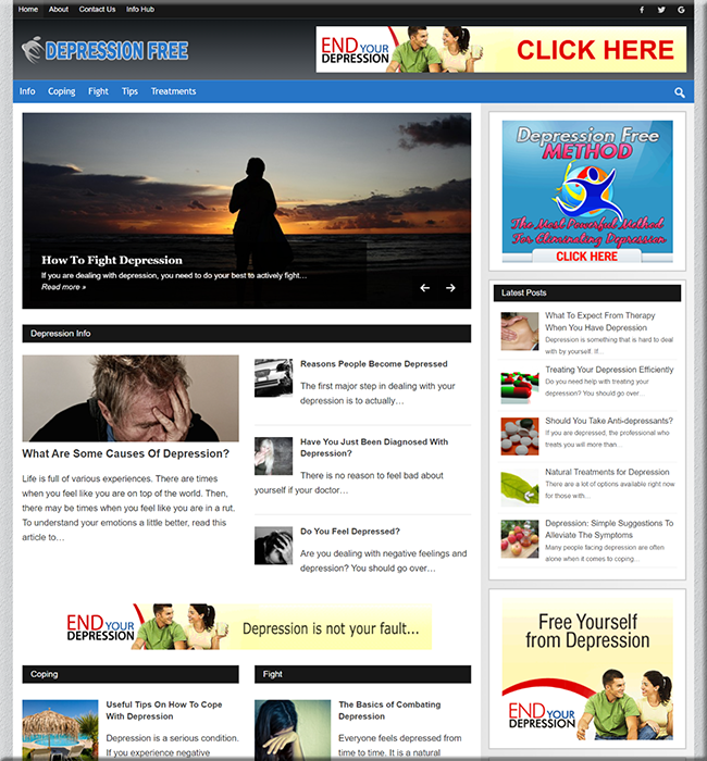 Depression Free PLR Niche Blog depression free plr niche blog