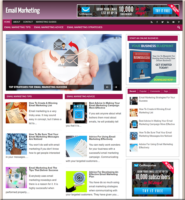 email marketing niche plr website