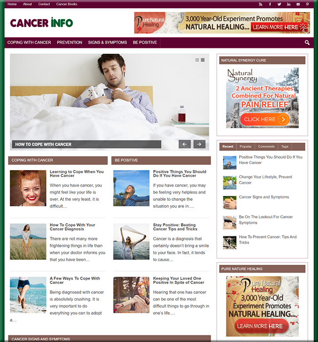 cancer information niche blog
