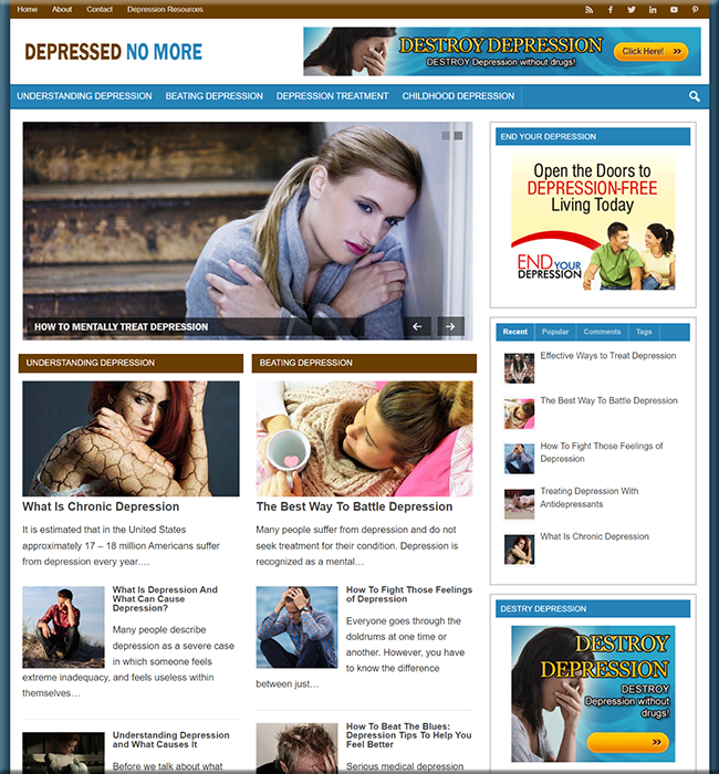 depressed no more plr blog