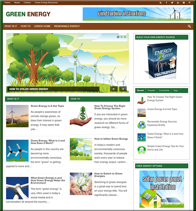 green energy plr niche blog