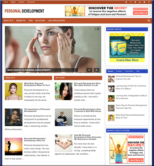 personal development plr website