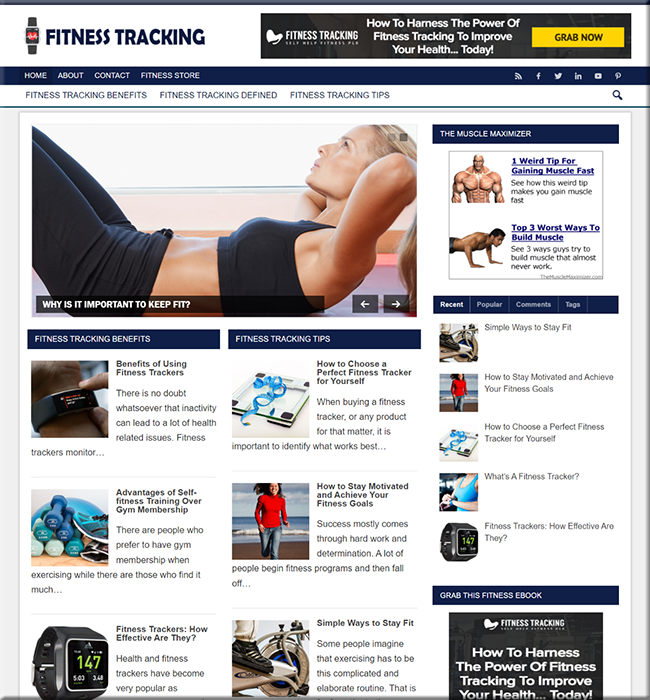 fitness tracking plr niche blog