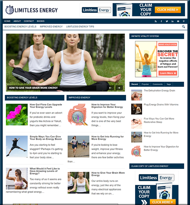 Limitless Energy PLR Niche Blog limitless energy plr niche blog