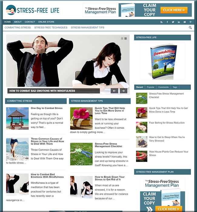 Stress-Free Stress Management PLR Blog stressfree stress management plr blog