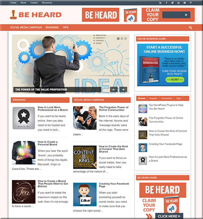 Be Heard Niche PLR Website be heard niche plr website