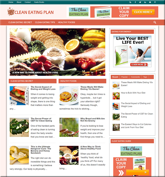 clean eating plan plr blog