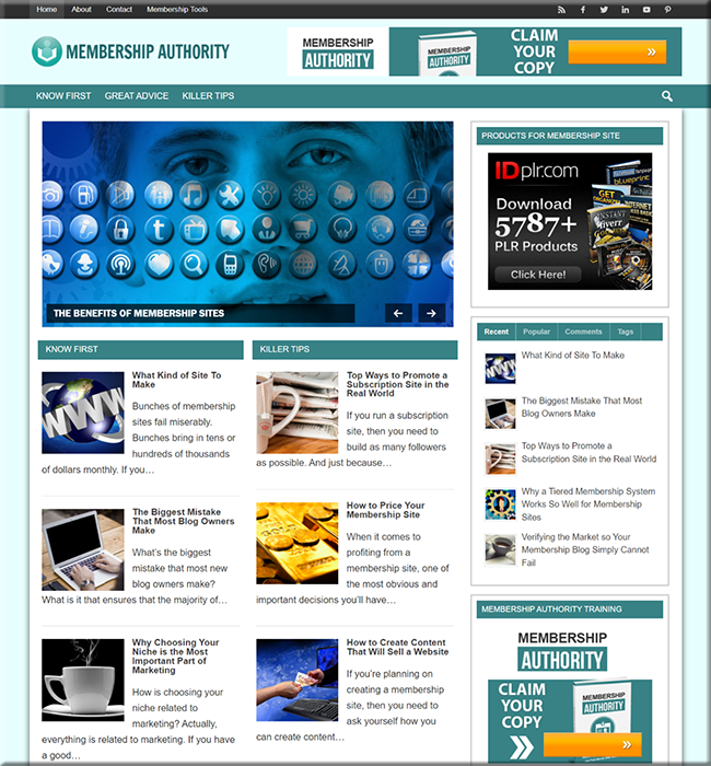 Membership Authority PLR Website membership authority plr website