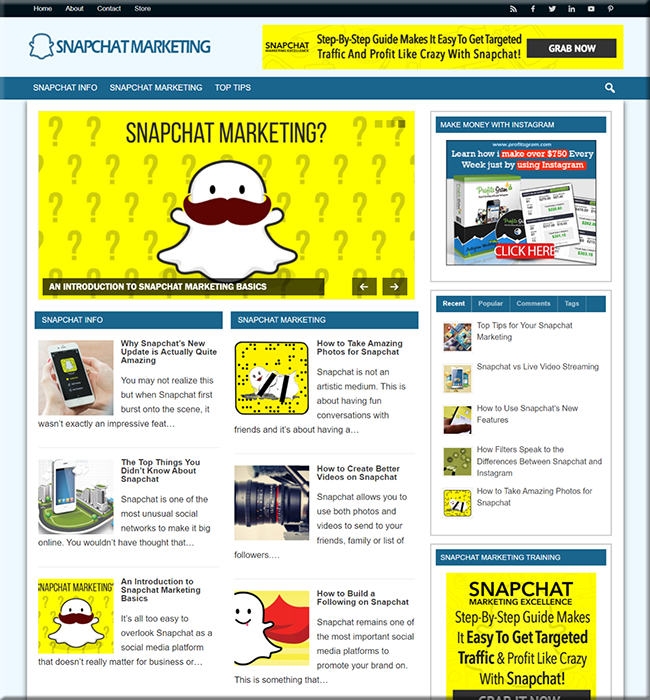 snapchat marketing plr site