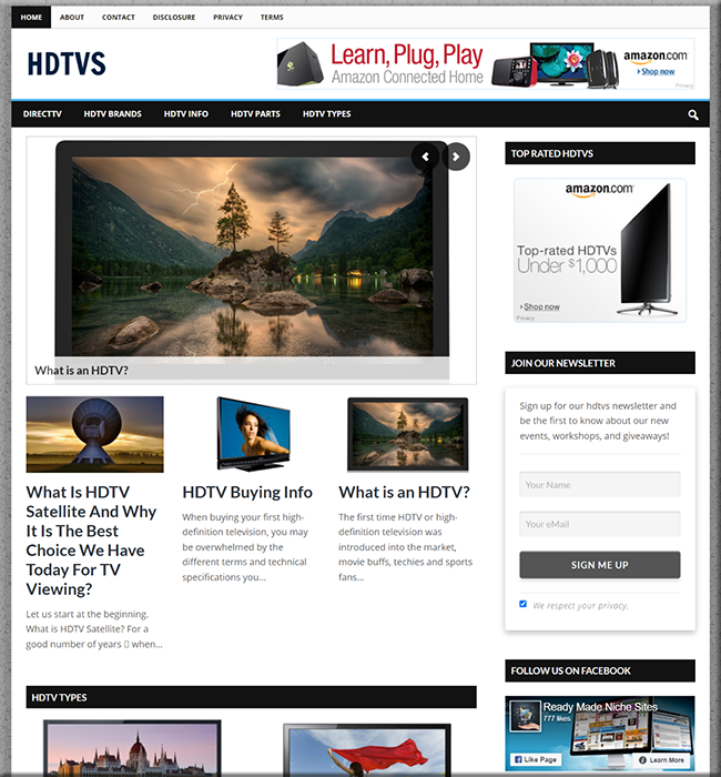 hd tvs niche plr blog